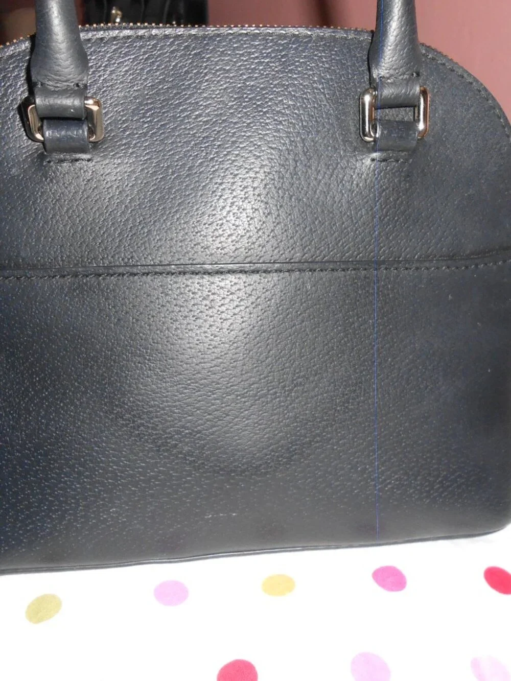 VGC Kate Spade Black Leather Dome Satchel Handbag Gold Hardware